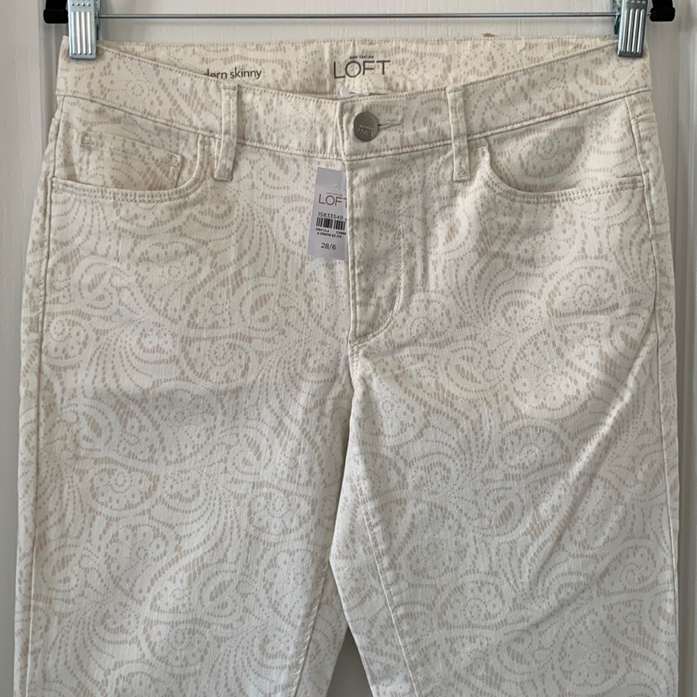 NWT LOFT Modern Skinny Print Jeans Size 6